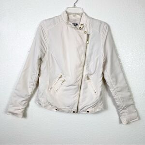 Apt. 9 Ivory Lightweight Zip Up Moto Jacket